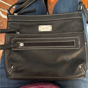 Nine West Black Crossbody Bag with White Stitching